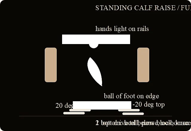 Standing calf raise verified exercise line-art diagram.