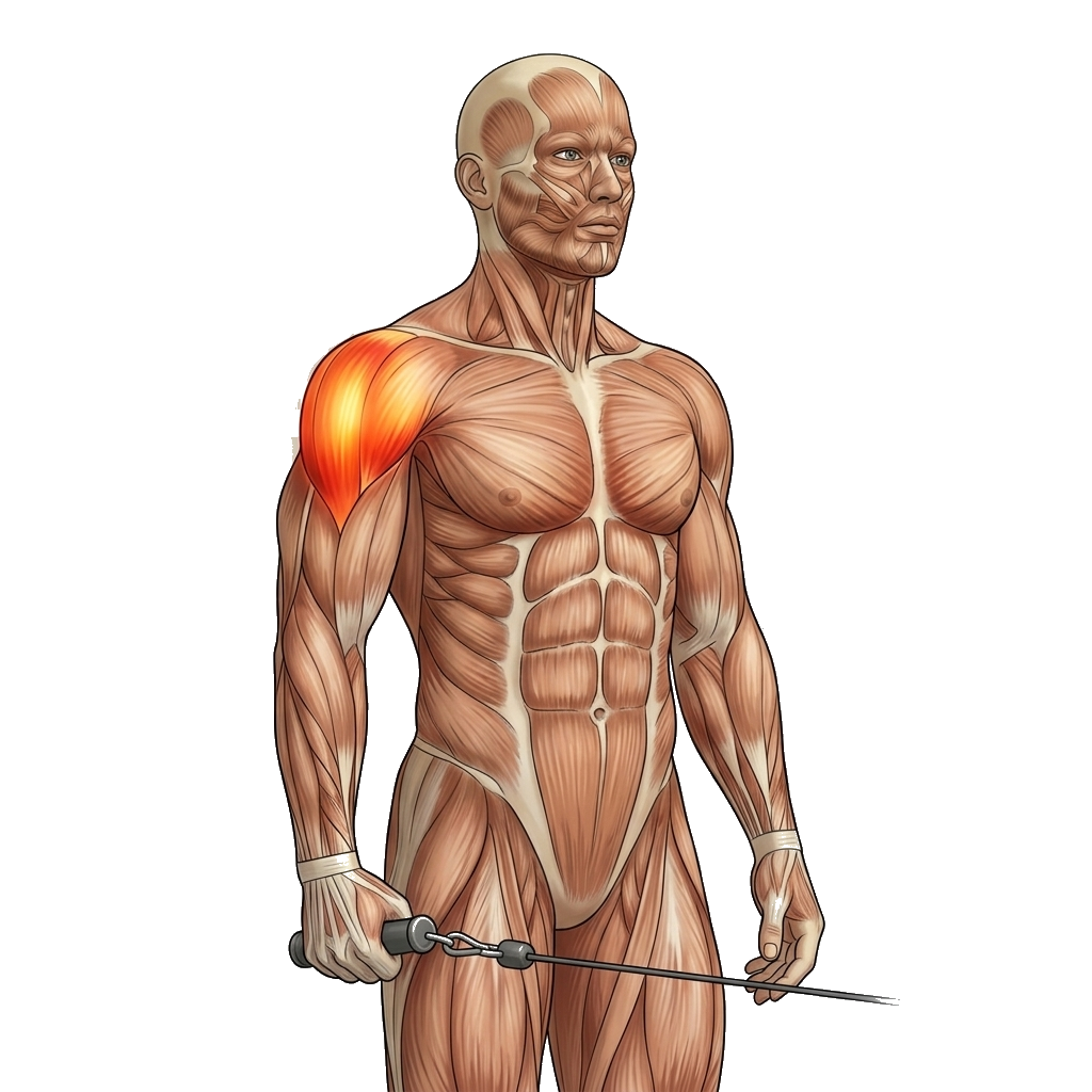 Cable lateral raise anatomy diagram.